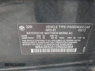 2013 BMW 3 Series 328i xDrive с VIN WBA3B5G51DNS00364, выставлен на аукционе IAAI как лот 42256459 с пробегом 110 970 миль миль и . История ставок и продаж доступна на DreamBid. Изображение 9.