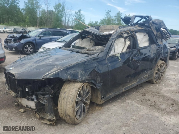 2022 BMW X7 M50i with VIN 5UXCX6C04N9J36012, listed as a Copart auction lot 55526554 with 0 mi miles and Salvage Title. Bid and sale history available at carsss.com. Image 1.