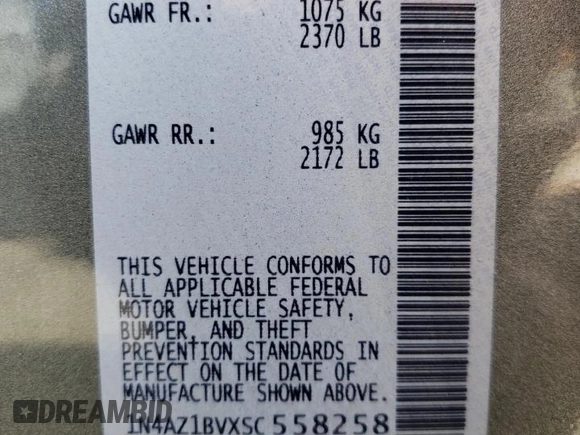 2025 Nissan LEAF S with VIN 1N4AZ1BVXSC558258, listed as a Copart auction lot 74241364 with 939 mi miles and Salvage Title. Bid and sale history available at carsss.com. Image 12.