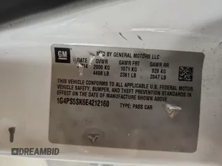 2014 Buick Verano Group with VIN 1G4PS5SK6E4212160, listed as a Copart auction lot 58590205 with 189,735 mi miles and Clean title. Bid and sale history available at DreamBid. Image 12.