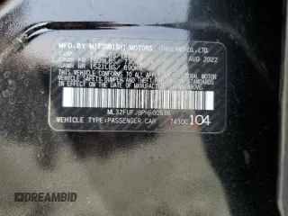 2023 Mitsubishi Mirage ES with VIN ML32FUFJ8PHF00536, listed as a Copart auction lot 51511005 with 65,635 mi miles and Salvage title. Bid and sale history available at DreamBid. Image 14.