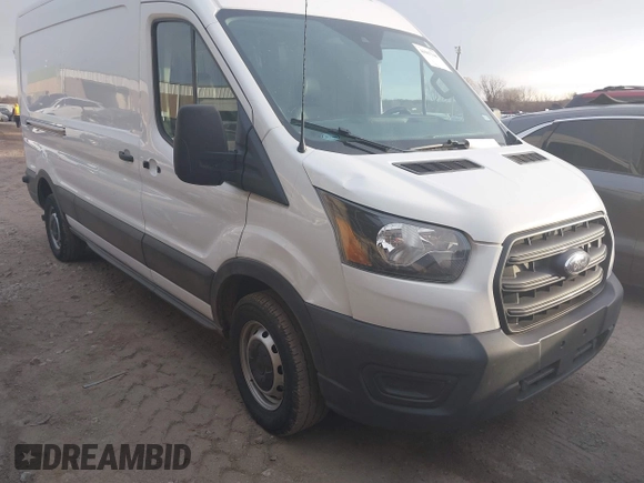 2020 Ford Transit Cargo with VIN 1FTBR1C84LKA91255, listed as a IAAI auction lot 41067146 with 165,207 mi miles. Bid and sale history available at carsss.com. Image 1.
