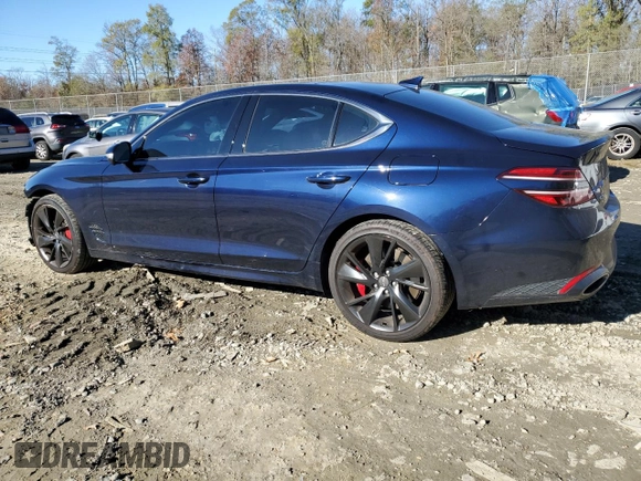 2023 Genesis G70 3.3T with VIN KMTG54TE9PU110984, listed as a Copart auction lot 79218944 with 16,702 mi miles and Salvage title. Bid and sale history available at DreamBid. Image 2.