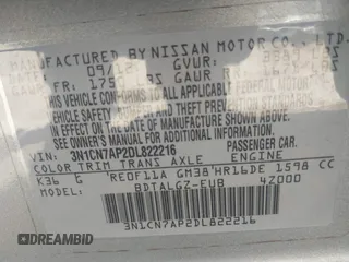2013 Nissan Versa SV with VIN 3N1CN7AP2DL822216, listed as a IAAI auction lot 41667978 with 194,281 mi miles and . Bid and sale history available at DreamBid. Image 9.