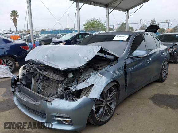 2015 Infiniti Q50 Premium with VIN JN1BV7AP1FM351633, listed as a IAAI auction lot 41880366 with 106,564 mi miles. Bid and sale history available at carsss.com. Image 18.