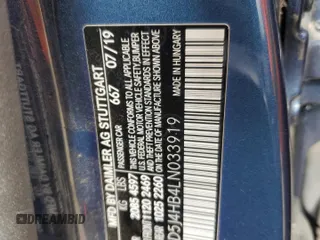 2020 Mercedes-Benz CLA 250 z VIN WDD5J4HB4LN033919, wystawiony jako Copart lot #57874365 z przebiegiem 73 086 mil mil oraz Szkoda całkowita • Salvage title. Historia ofert i sprzedaży dostępna na DreamBid. Obrazek 12.