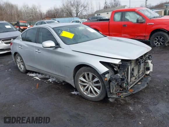 2014 Infiniti Q50 Hybrid Premium with VIN JN1AV7AR9EM700727, listed as a IAAI auction lot 41461433 with 169,882 mi miles. Bid and sale history available at carsss.com. Image 1.