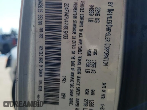 2007 Dodge Magnum z VIN 2D4FV47V47H816433, wystawiony jako Copart lot #62767934 z przebiegiem 191 015 mil mil oraz Szkody całkowita. Historia ofert i sprzedaży dostępna na DreamBid. Obrazek 12.