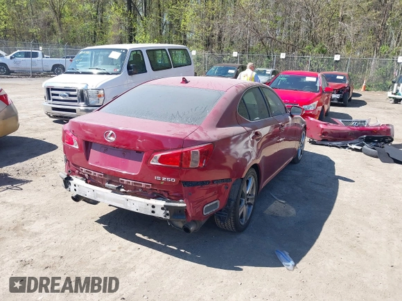 2013 Lexus IS 250 with VIN JTHBF5C29D5192589, listed as a IAAI auction lot 42018276 with 122,303 mi miles and . Bid and sale history available at DreamBid. Image 4.