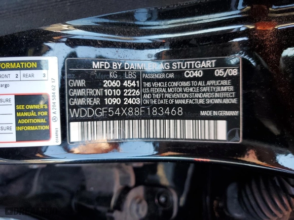 2008 Mercedes-Benz C-Class 3.0L Sport with VIN WDDGF54X88F183468, listed as a Copart auction lot 48235525 with 170,705 mi miles and Salvage Title. Bid and sale history available at carsss.com. Image 15.