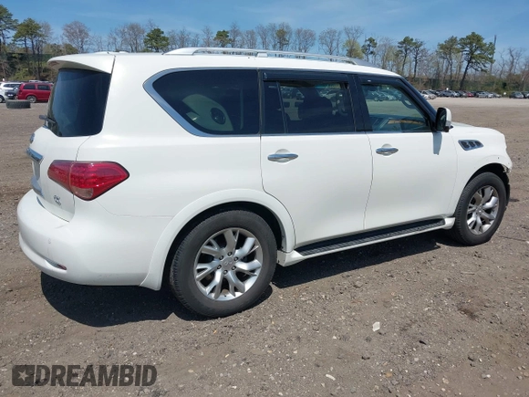 2013 Infiniti QX56 with VIN JN8AZ2NE5D9042826, listed as a IAAI auction lot 42073857 with 77,960 mi miles and . Bid and sale history available at DreamBid. Image 4.