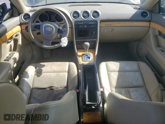 2007 Audi A4 3.2L with VIN WAUDH48H27K021925, listed as a Copart auction lot 60487555 with 143,947 mi miles and Salvage title. Bid and sale history available at DreamBid. Image 8.