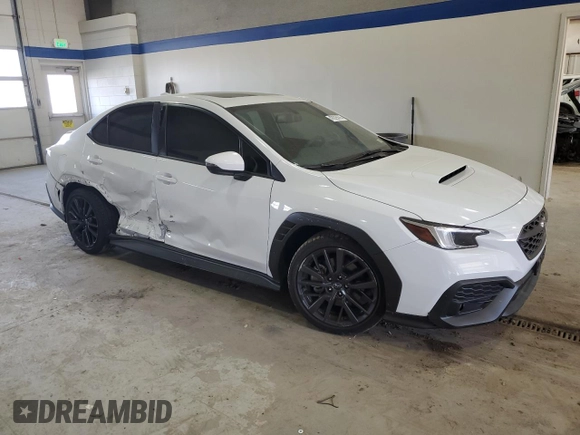 2022 Subaru WRX Limited with VIN JF1VBAL66N9028559, listed as a Copart auction lot 47025075 with 18,095 mi miles and Salvage title. Bid and sale history available at DreamBid. Image 4.