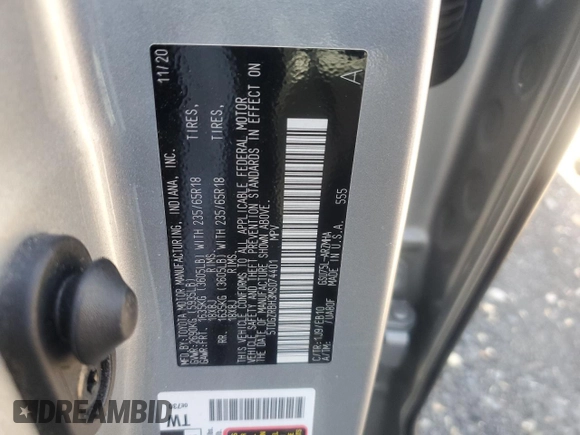 2021 Toyota Highlander XLE with VIN 5TDGZRBH3MS074401, listed as a Copart auction lot 54539505 with 49,325 mi miles and Salvage title. Bid and sale history available at DreamBid. Image 13.