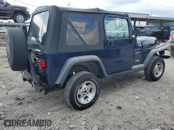 2002 Jeep Wrangler Sport with VIN 1J4FA49S72P722606, listed as a Copart auction lot 72525484 with 104,391 mi miles and Salvage Title. Bid and sale history available at carsss.com. Image 3.