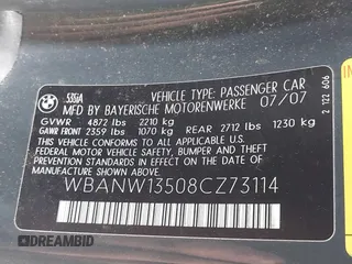 2008 BMW 5 Series 535i with VIN WBANW13508CZ73114, listed as a IAAI auction lot 42117643 with 218,473 mi miles and . Bid and sale history available at carsss.com. Image 9.