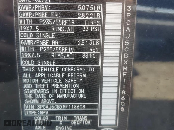 2021 Infiniti QX50 Essential z VIN 3PCAJ5CBXMF118608, wystawiony jako Copart lot #60856885 z przebiegiem 31 040 mil mil oraz Czysty tytuł • Clean title. Historia ofert i sprzedaży dostępna na DreamBid. Obrazek 13.