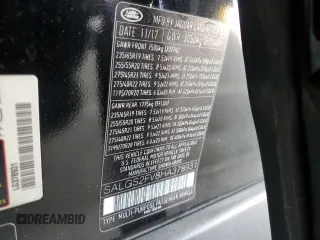 2017 Land Rover Range Rover HSE with VIN SALGS2FV8HA378931, listed as a Copart auction lot 54141495 with 77,839 mi miles and Salvage title. Bid and sale history available at DreamBid. Image 13.