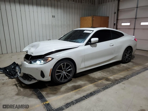 2021 BMW 4 Series 430i xDrive with VIN WBA73AP07MCG47257, listed as a Copart auction lot 52017155 with 71,033 mi miles and Salvage Title. Bid and sale history available at carsss.com. Image 1.