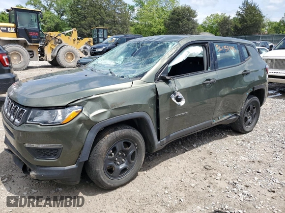 2021 Jeep Compass Sport with VIN 3C4NJDAB7MT598591, listed as a Copart auction lot 56057145 with 77,215 mi miles and Salvage title. Bid and sale history available at DreamBid. Image 1.