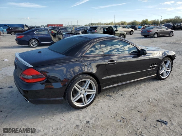 2009 Mercedes-Benz SL-Class V8 with VIN WDBSK71F09F144591, listed as a Copart auction lot 46873785 with 63,977 mi miles and Salvage Title. Bid and sale history available at carsss.com. Image 3.