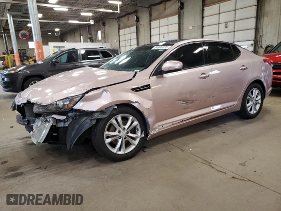 2013 Kia Optima EX with VIN 5XXGN4A72DG184011, listed as a Copart auction lot 54006235 with 0 mi miles and Salvage Title. Bid and sale history available at carsss.com. Image 1.