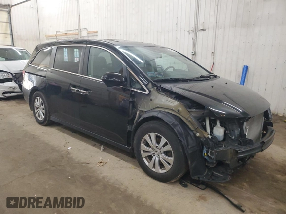 2015 Honda Odyssey EX-L with VIN 5FNRL5H62FB014772, listed as a Copart auction lot 55088925 with 144,152 mi miles and Salvage Title. Bid and sale history available at DreamBid. Image 4.