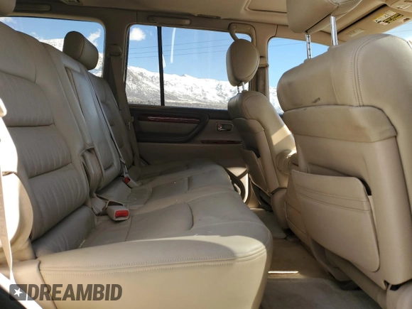 2002 Lexus LX 470 z VIN JTJHT00W523513337, wystawiony jako Copart lot #47001735 z przebiegiem 261 108 mil mil oraz Szkoda całkowita • Salvage title. Historia ofert i sprzedaży dostępna na DreamBid. Obrazek 10.