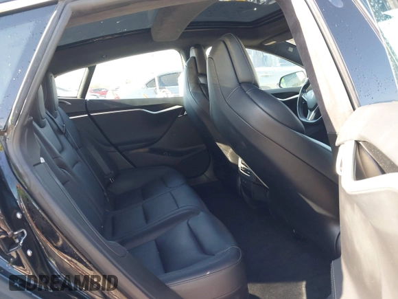 2017 Tesla Model S 100D with VIN 5YJSA1E27HF230508, listed as a IAAI auction lot 42040511 with 98,693 mi miles. Bid and sale history available at carsss.com. Image 8.