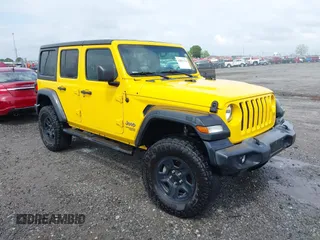 2018 Jeep Wrangler Unlimited Sport z VIN 1C4HJXDN9JW332273, wystawiony jako IAAI lot #42081234 z przebiegiem 94 884 mil mil oraz . Historia ofert i sprzedaży dostępna na DreamBid. Obrazek 1.