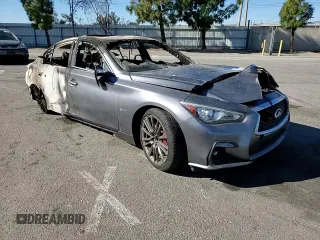 2019 Infiniti Q50 Red Sport 400 with VIN JN1FV7AP2KM761000, listed as a Copart auction lot 41535135 with Not provided miles and Non repairable. Bid and sale history available at DreamBid. Image 10.