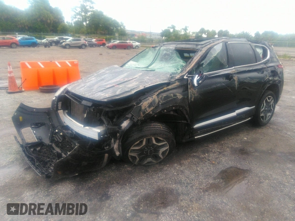 2021 Hyundai Santa Fe Calligraphy with VIN 5NMS5DAL8MH337709, listed as a IAAI auction lot 39766473 with 60,397 mi miles and . Bid and sale history available at DreamBid. Image 2.