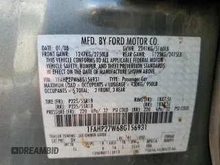 2008 Ford Taurus SEL with VIN 1FAHP27W68G156931, listed as a Copart auction lot 66286894 with 127,530 mi miles and Non Repairable. Bid and sale history available at carsss.com. Image 14.
