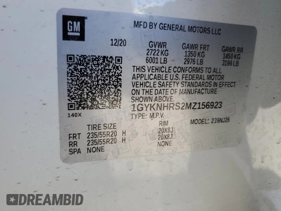 2021 Cadillac XT5 AWD Sport with VIN 1GYKNHRS2MZ156923, listed as a Copart auction lot 52696375 with 19,619 mi miles and Salvage title. Bid and sale history available at DreamBid. Image 14.