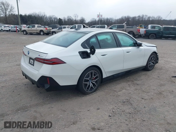 2024 BMW i5 M60 with VIN WBY43FK07RCP53740, listed as a IAAI auction lot 41639714 with 1,819 mi miles and . Bid and sale history available at DreamBid. Image 4.