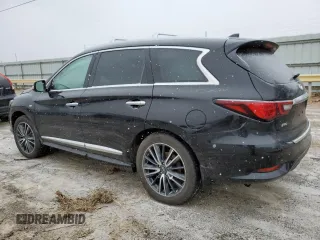 2019 Infiniti QX60 Luxe z VIN 5N1DL0MM0KC527362, wystawiony jako Copart lot #45854705 z przebiegiem 90 075 mil mil oraz Szkody całkowita. Historia ofert i sprzedaży dostępna na DreamBid. Obrazek 2.