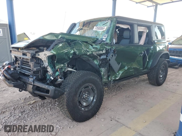 2024 Ford Bronco Everglades with VIN 1FMEE4HH4RLA00230, listed as a Copart auction lot 72600864 with Not provided miles and Salvage title. Bid and sale history available at DreamBid. Image 1.