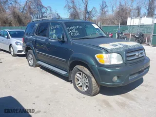 2003 Toyota Sequoia Limited with VIN 5TDBT48A23S173489, listed as a IAAI auction lot 41866742 with 185,706 mi miles. Bid and sale history available at carsss.com. Image 1.