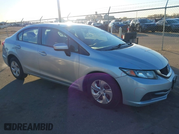 2014 Honda Civic Sedan LX with VIN 19XFB2F57EE083346, listed as a IAAI auction lot 41265072 with 164,121 mi miles. Bid and sale history available at carsss.com. Image 1.