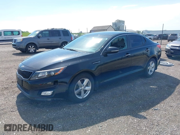 2014 Kia Optima LX with VIN 5XXGM4A76EG346193, listed as a IAAI auction lot 42176760 with 124,702 mi miles and . Bid and sale history available at DreamBid. Image 2.