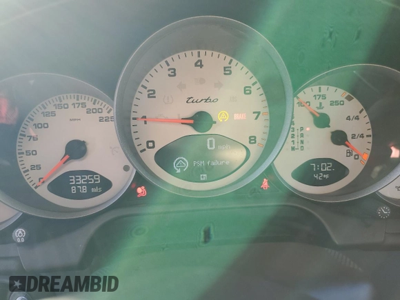 2007 Porsche 911 Turbo with VIN WP0AD299X7S785034, listed as a Copart auction lot 44736865 with 33,259 mi miles and Non Repairable. Bid and sale history available at DreamBid. Image 9.