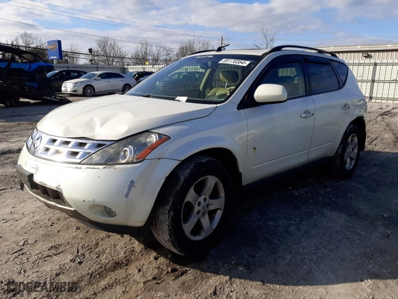 2004 Nissan Murano SL with VIN JN8AZ08W54W340366, listed as a Copart auction lot 85170354 with 182,682 mi miles and Clean Title. Bid and sale history available at carsss.com. Image 1.