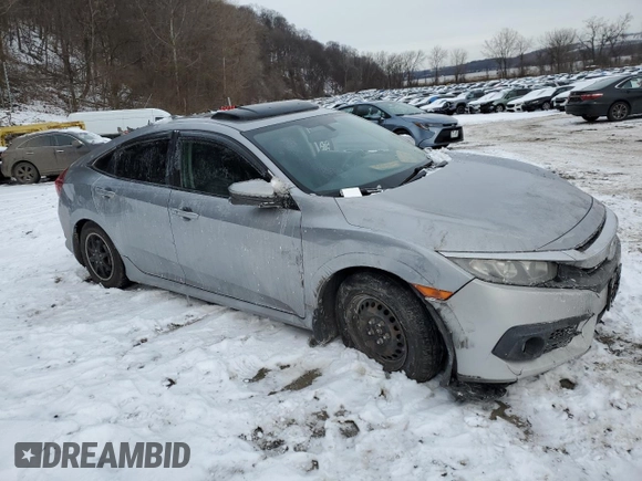 2017 Honda Civic Sedan EX-L with VIN 19XFC1F71HE015752, listed as a Copart auction lot 82538963 with 0 mi miles and Non Repairable. Bid and sale history available at carsss.com. Image 4.