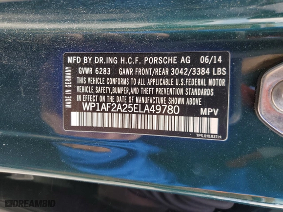 2014 Porsche Cayenne Diesel with VIN WP1AF2A25ELA49780, listed as a Copart auction lot 46449855 with 178,222 mi miles and Salvage Title. Bid and sale history available at carsss.com. Image 13.