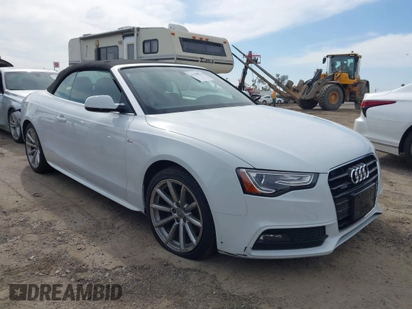 2016 Audi A5 Premium with VIN WAUD2AFH7GN001378, listed as a IAAI auction lot 41599516 with 62,266 mi miles and . Bid and sale history available at DreamBid. Image 1.