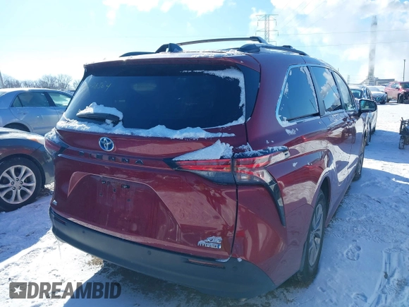 2021 Toyota Sienna XLE with VIN 5TDYSKFC8MS030845, listed as a IAAI auction lot 41628364 with 63,671 mi miles. Bid and sale history available at carsss.com. Image 4.