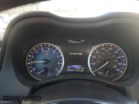 2015 Infiniti Q50 with VIN JN1BV7AR3FM410618, listed as a Copart auction lot 49380135 with 112,657 mi miles and Salvage Title. Bid and sale history available at carsss.com. Image 9.