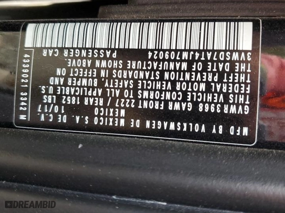 2018 Volkswagen Beetle Dune with VIN 3VWSD7AT4JM709024, listed as a Copart auction lot 73713754 with 50,879 mi miles and Salvage Title. Bid and sale history available at carsss.com. Image 12.