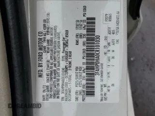2012 Ford Fusion SE with VIN 3FAHP0HA0CR101030, listed as a Copart auction lot 54010405 with 98,263 mi miles and Salvage title. Bid and sale history available at DreamBid. Image 12.