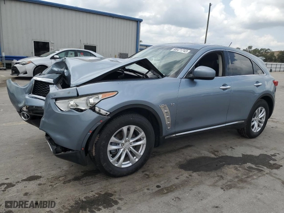 2017 Infiniti QX70 with VIN JN8CS1MU2HM142756, listed as a Copart auction lot 65471743 with 95,591 mi miles. Bid and sale history available at carsss.com. Image 1.